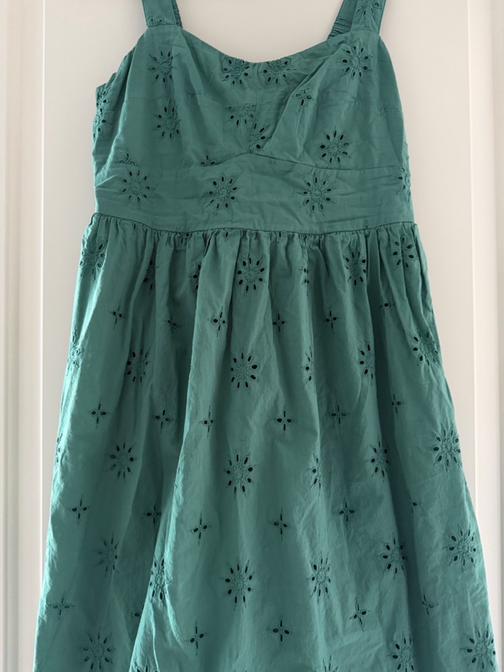 J. Crew Teal Eyelet Midi Dress - Picture 5 of 7